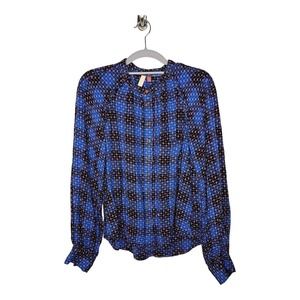 Anthropologie Pilcro Blue and Black Plaid Blouse